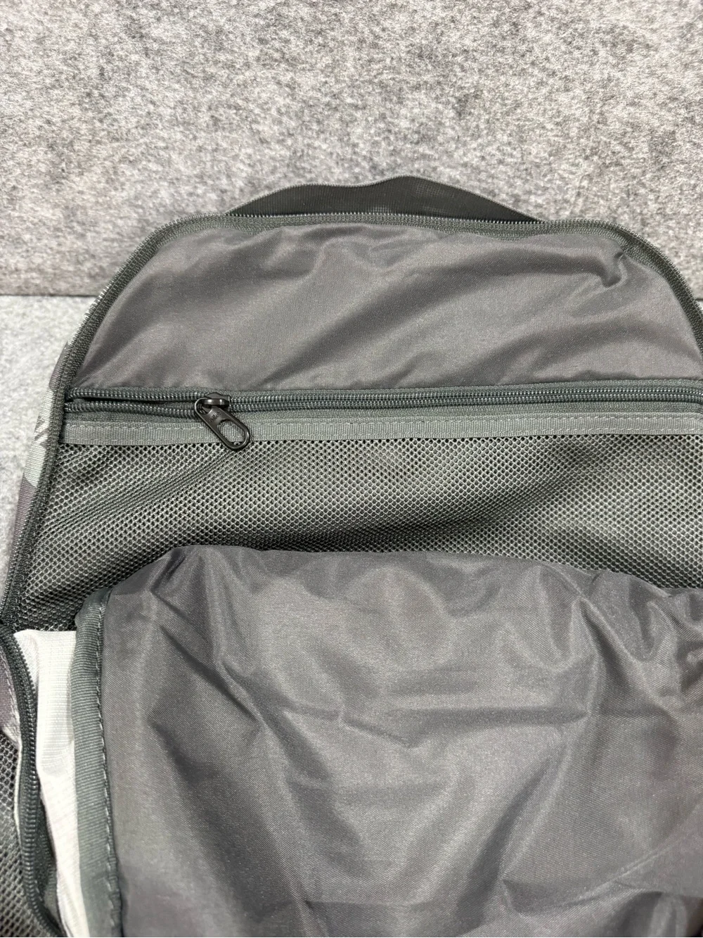 Nike Brasilia Grey Camo Backpack Yellow Swoosh 24L